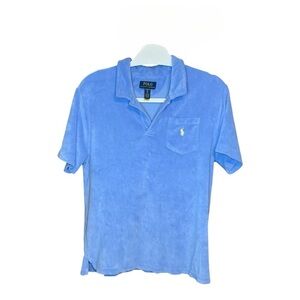 Ralph Lauren Boy’s Terry Polo Shirt Harbor Island Blue XL